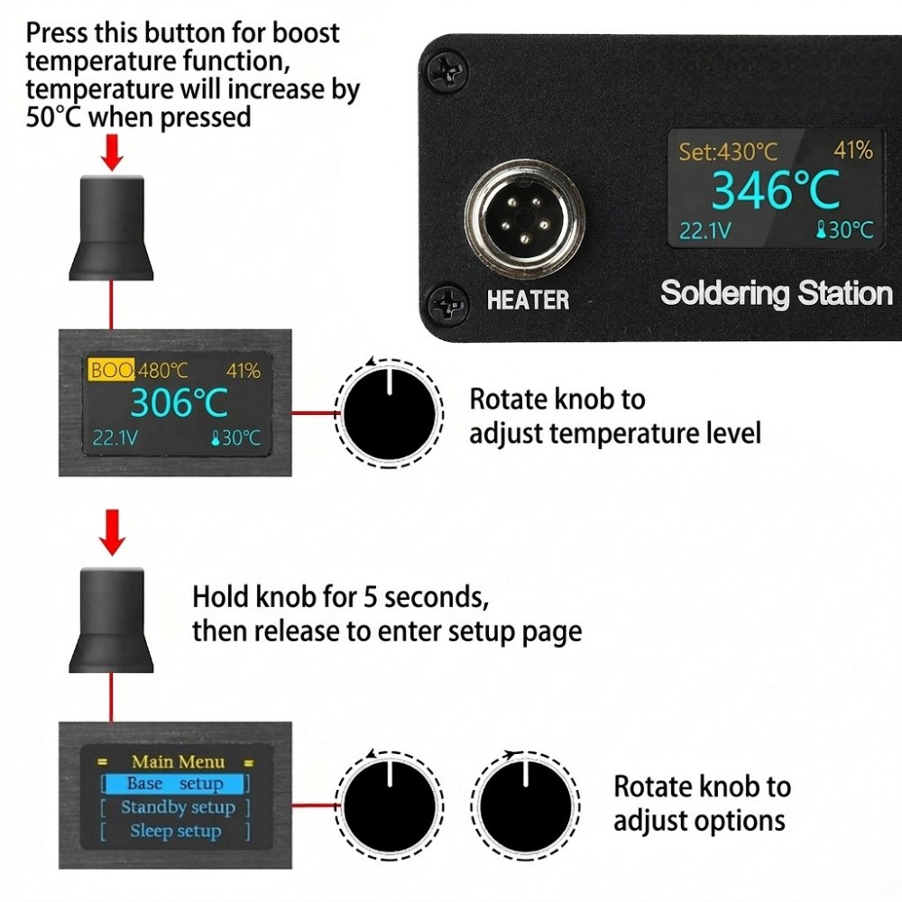 Station de soudure T12, alimen - T12 Soldering Station Oled avis et prix